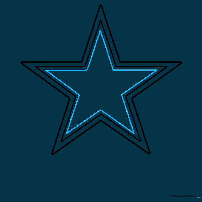 Adding a third, smallest star in the center of the previous two.