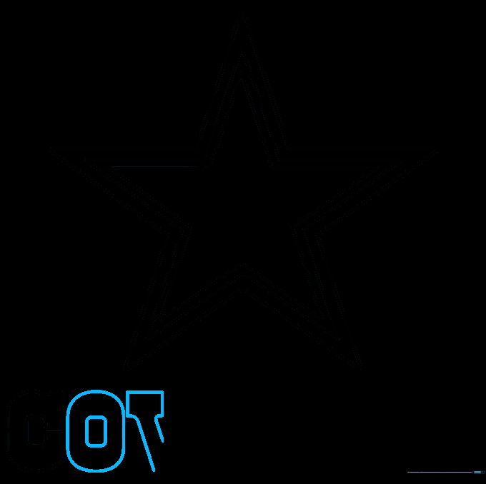 Adding the letter O and the first part of the letter W.