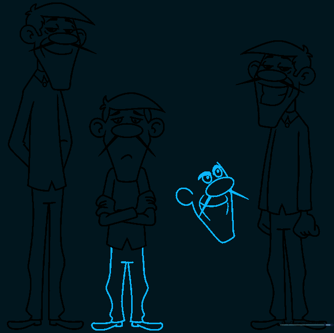 Completing Jack's legs and sketching the face of Joe Dalton.