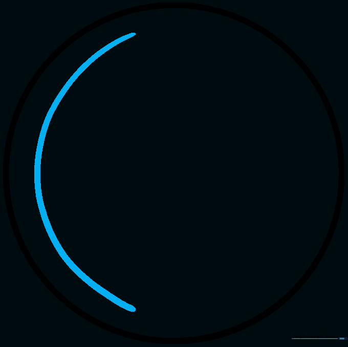 A vertical curved line added to the center of the circle to divide the mask area.