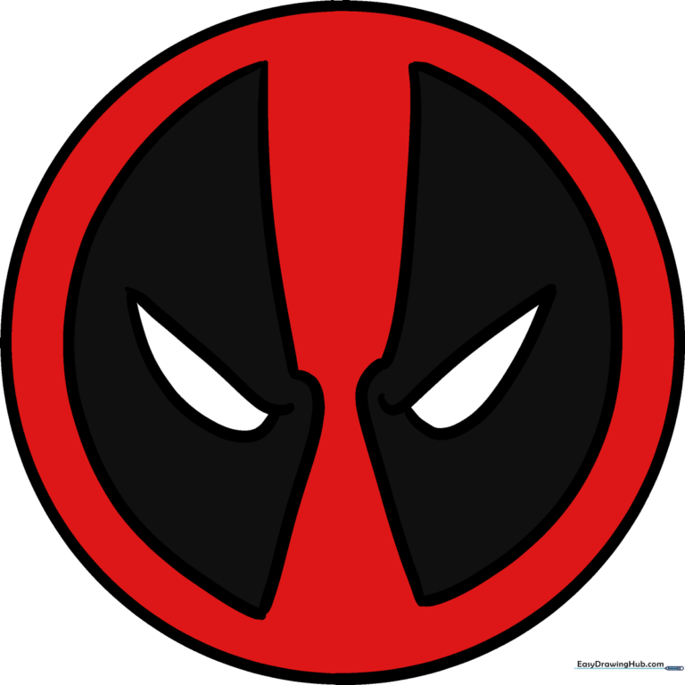 A vibrant, finished Deadpool logo illustration, perfect for Marvel fans.