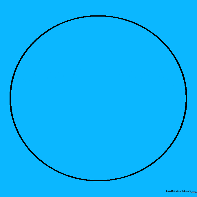 Two parallel curved lines drawn horizontally across the center of the circle.