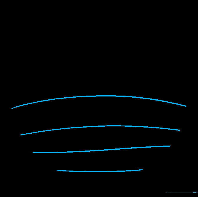 Curved horizontal lines added to the bottom half of the sphere.