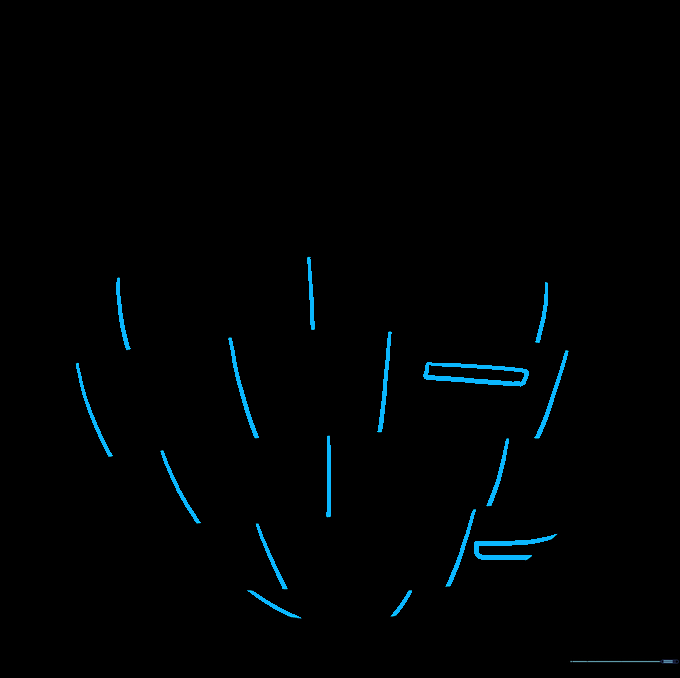 The completed line drawing of the Death Star with full surface paneling.