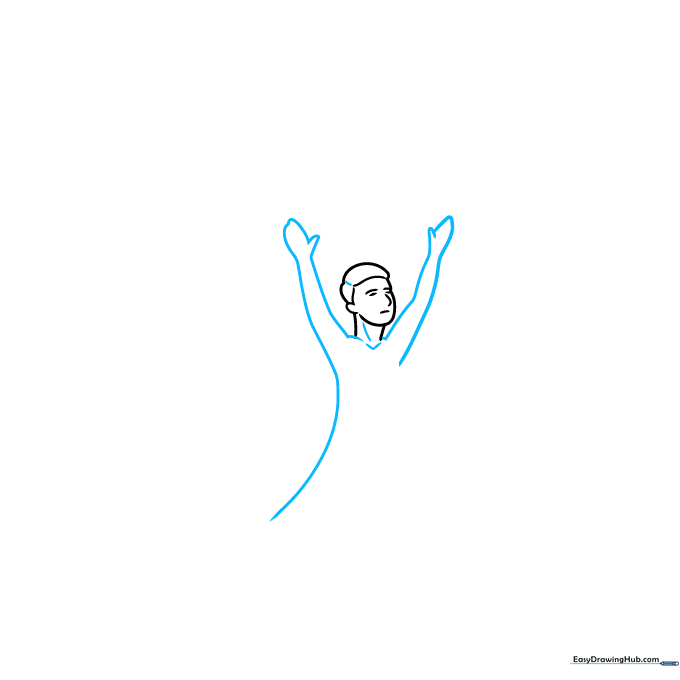 Drawing the shoulder and arm curves for the FIFA World Cup trophy.
