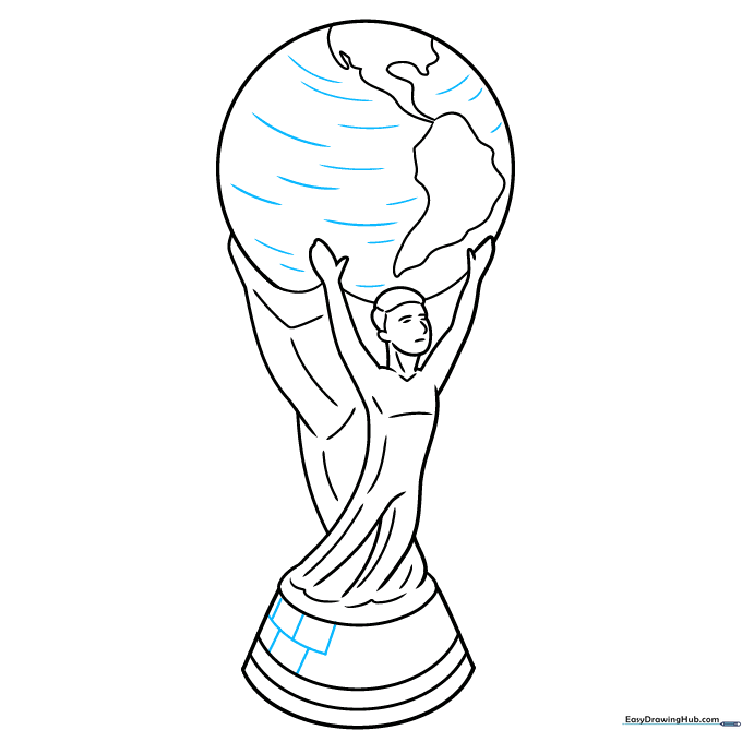 Adding final details to the globe and the tiered base of the trophy.