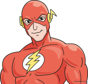 Full-color illustration of The Flash, showcasing the final drawing result.
