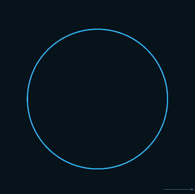 A light pencil sketch of a circle on white paper, serving as the initial guide for the Flash logo.
