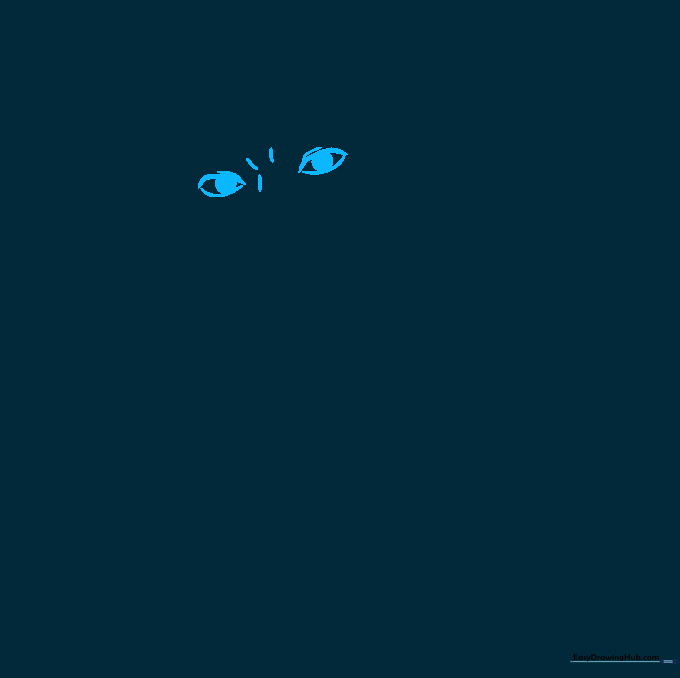 Close-up sketch of The Flash's eyes with almond shapes and pupils.