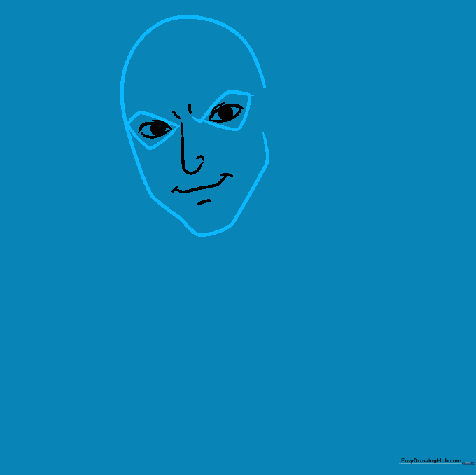 Outline of The Flash's face shape and mask eye-holes.