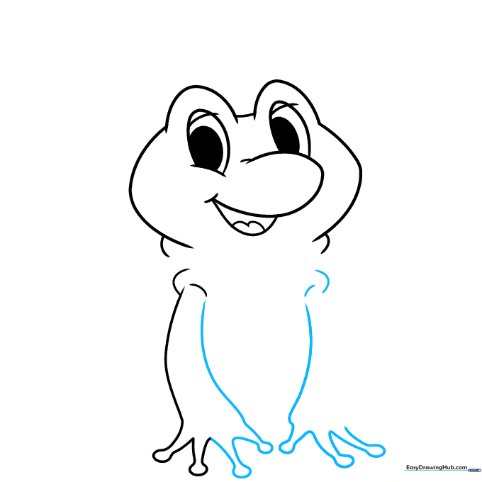 Adding the second arm and hand to the frog prince sketch.