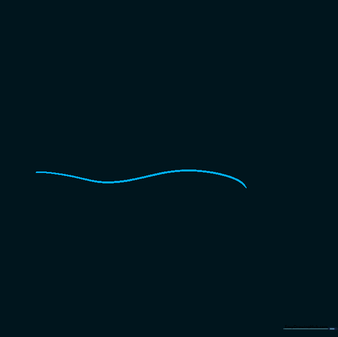 A single curved pencil line forming the top edge and spout of a genie lamp.