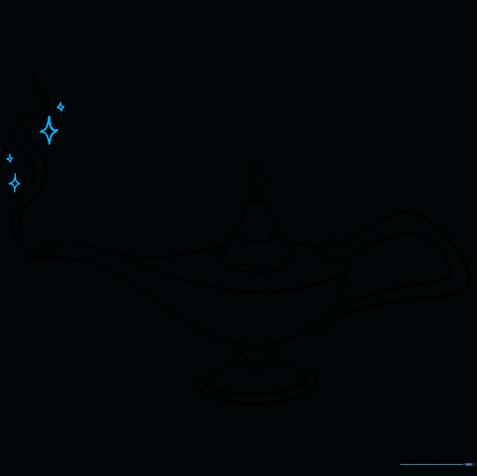 Four-pointed stars added around the smoke to signify magic.