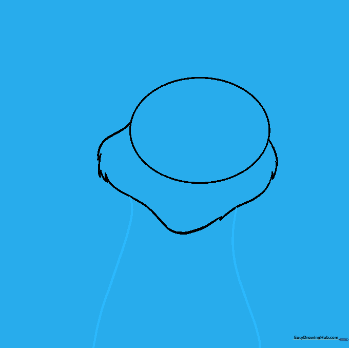 Two curved lines extending from the bottom of the Grinch's head to represent the neck.