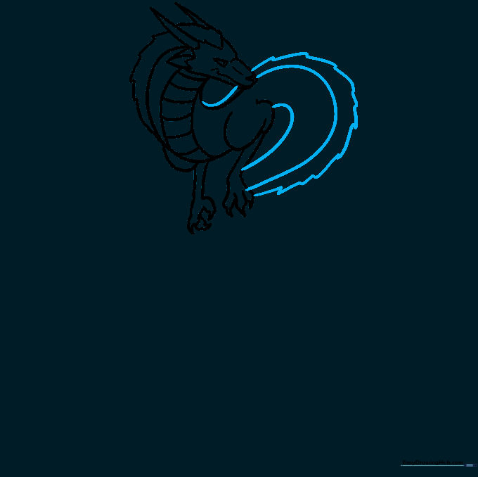 Adding the dorsal spines and continuing the Haku dragon's body line.