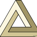 A finished, shaded impossible triangle drawing on a clean background.