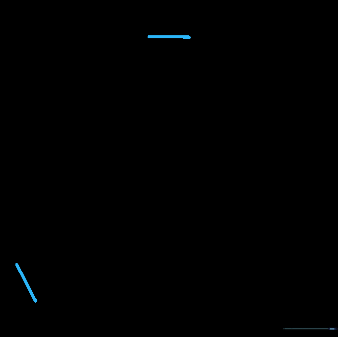 The completed outline of the impossible triangle with all corners closed.