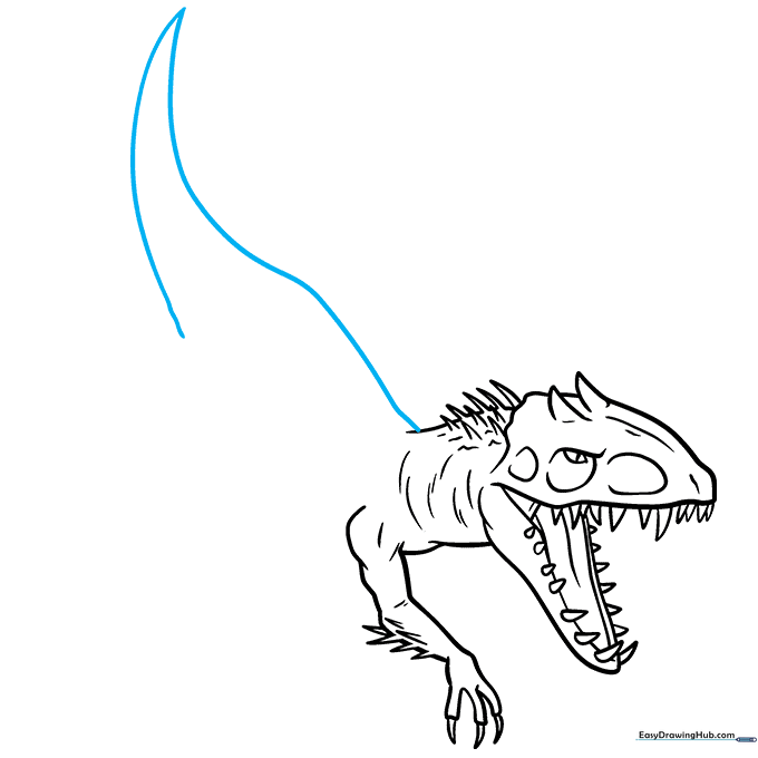 Outline of the Indominus Rex back and long tail.
