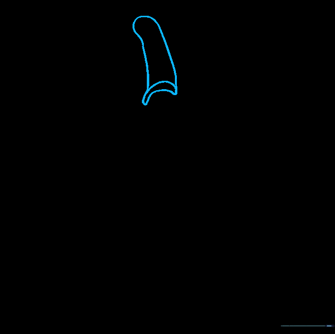 Drawing the forefinger of the gauntlet with metal band details.