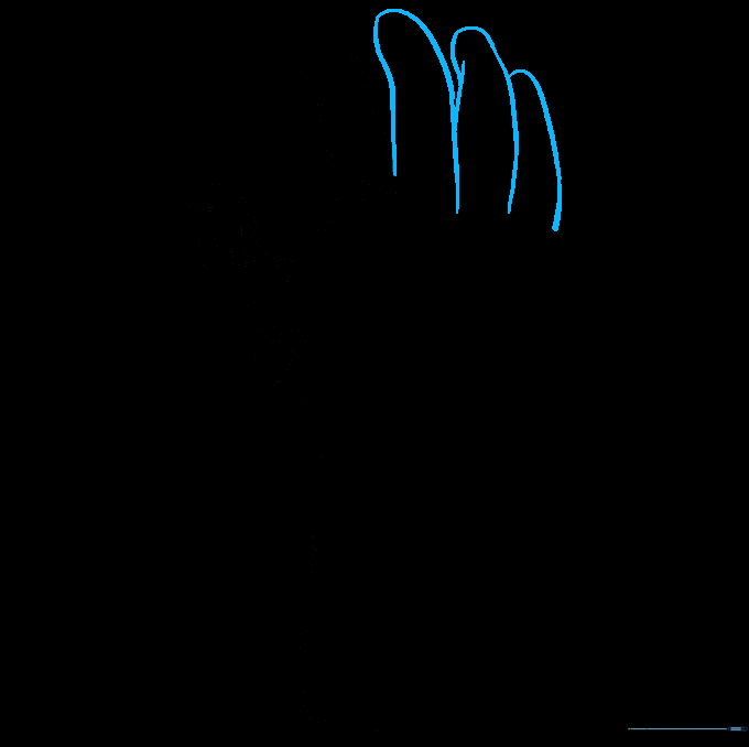 Outline of the remaining fingers on the Infinity Gauntlet.