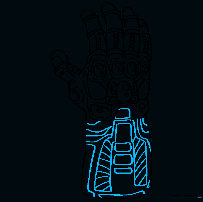 Adding final details to the gauntlet cuff.