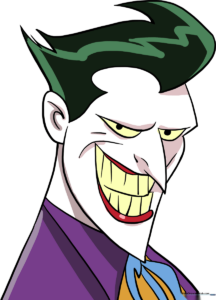 A high-quality, finished illustration of the Joker, showcasing the final result of the drawing tutorial.