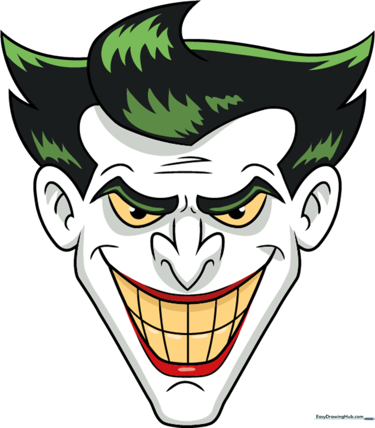 A vibrant, finished illustration of the Joker's face, used as the featured image for this drawing tutorial.