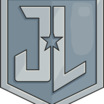 Completed Justice League logo illustration on a clean background.