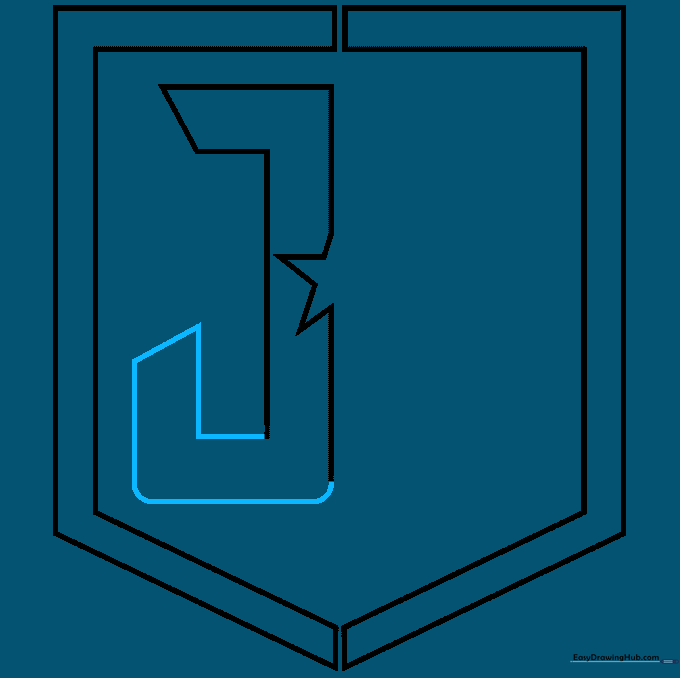 Adding the curved bottom hook to the letter J.