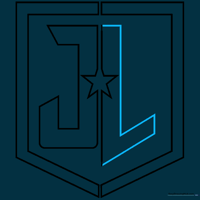 Adding the letter L to complete the logo lettering.
