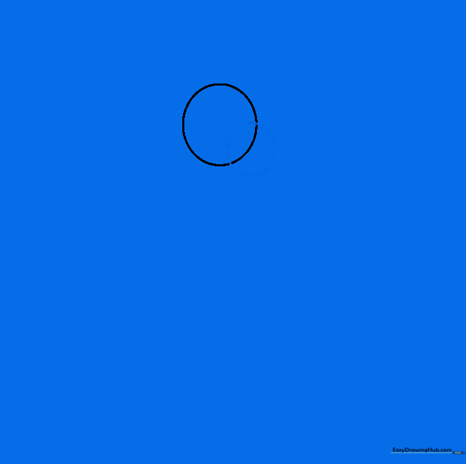 Two overlapping circles forming the basic structure of the Kraken's head.