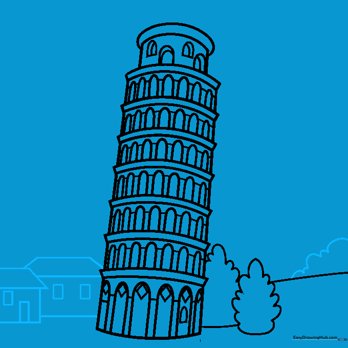 Adding simple background buildings to complete the Italian scene.