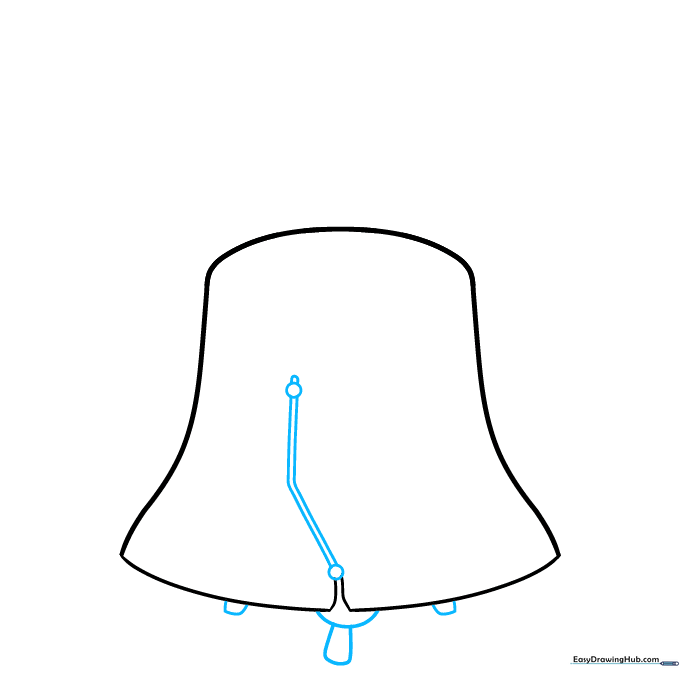 Drawing the internal circles and connecting lines at the top of the bell structure.