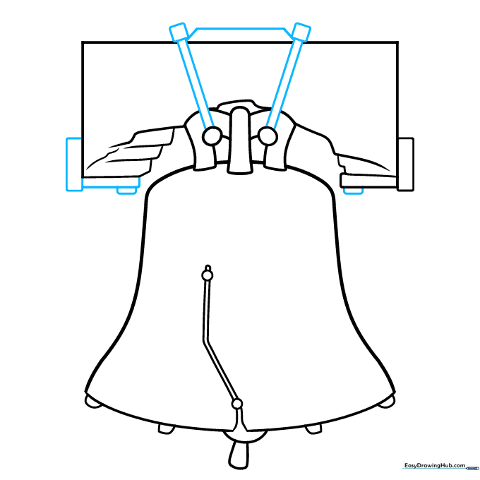 Adding diamond-shaped bolt details to the top of the bell frame.
