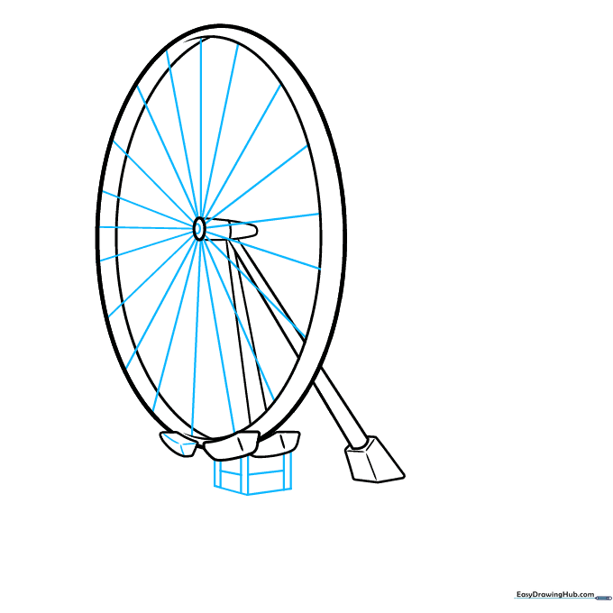 Drawing the radial spoke pattern of the London Eye Ferris wheel.