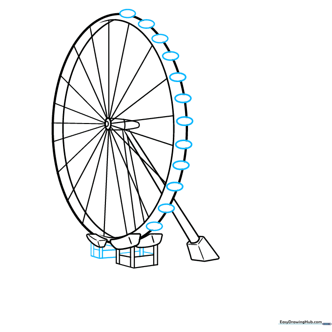 Adding the observation capsules around the perimeter of the wheel.