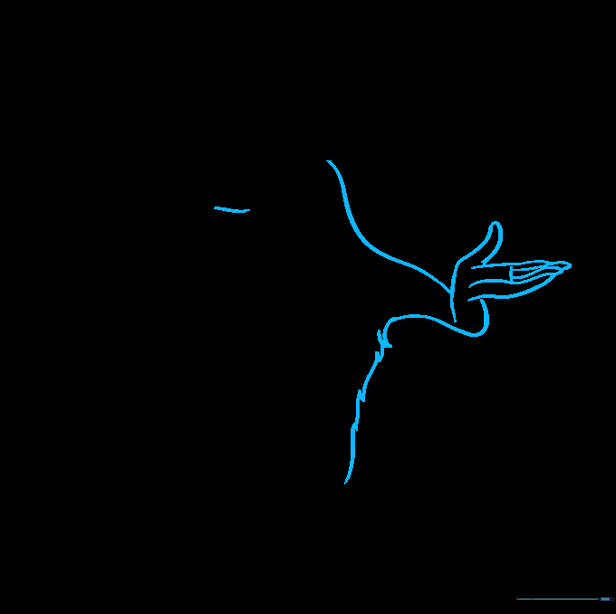 Drawing the second arm and hand of the Lorax, showing the elbow joint and fingers.