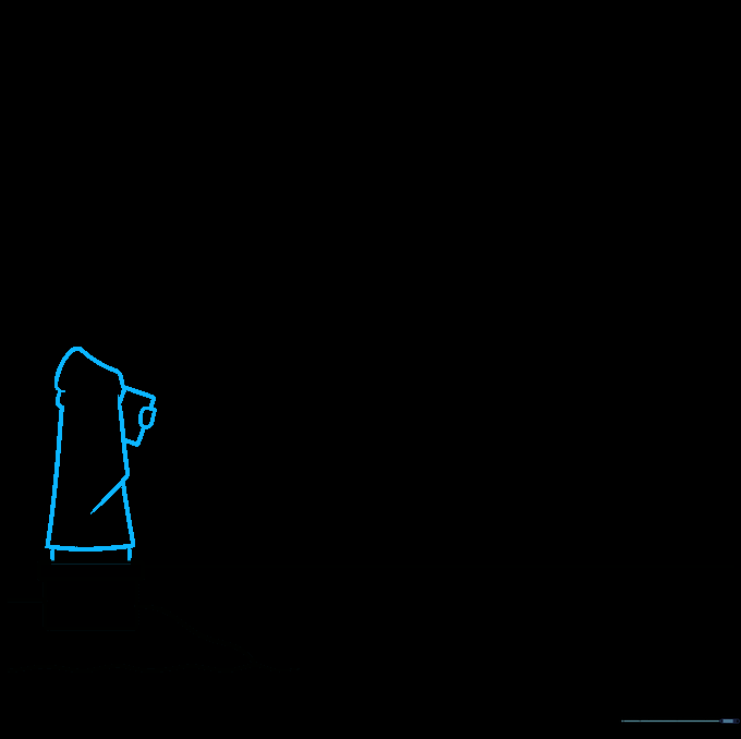 Outlining the form of the Statue of Liberty with her tablet and flowing gown.