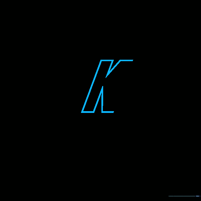 Outlining the letter K with straight lines for the Nike logo