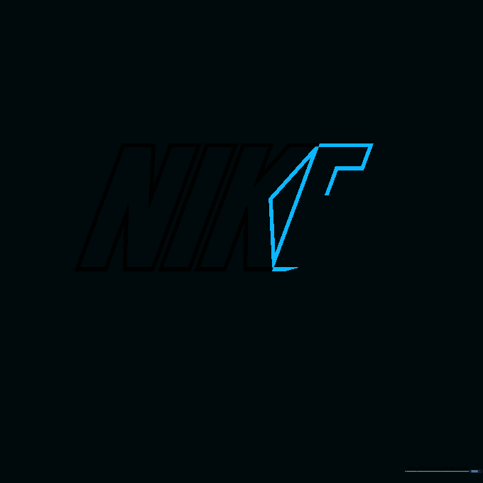 Sketching the letter E structure next to the letter K