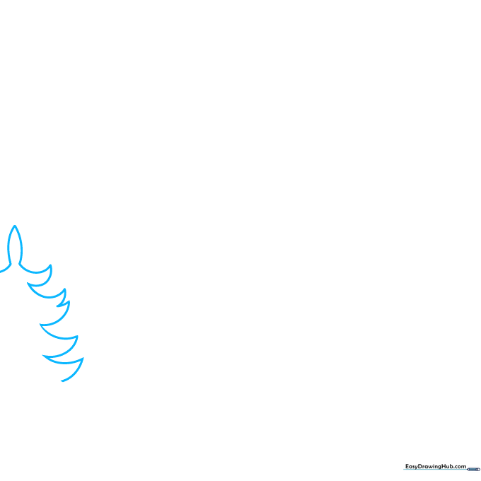 Pencil sketch of a single evergreen tree with jagged branches on a white background.