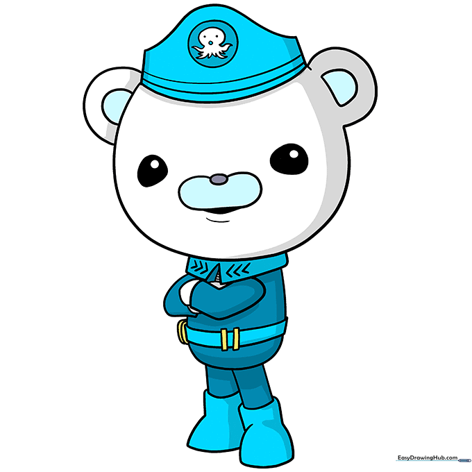 The finished, colored drawing of Captain Barnacles.