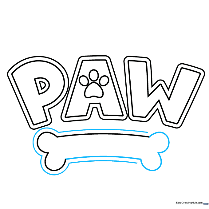 Detailed sketch of the dog bone shape with rounded ends.