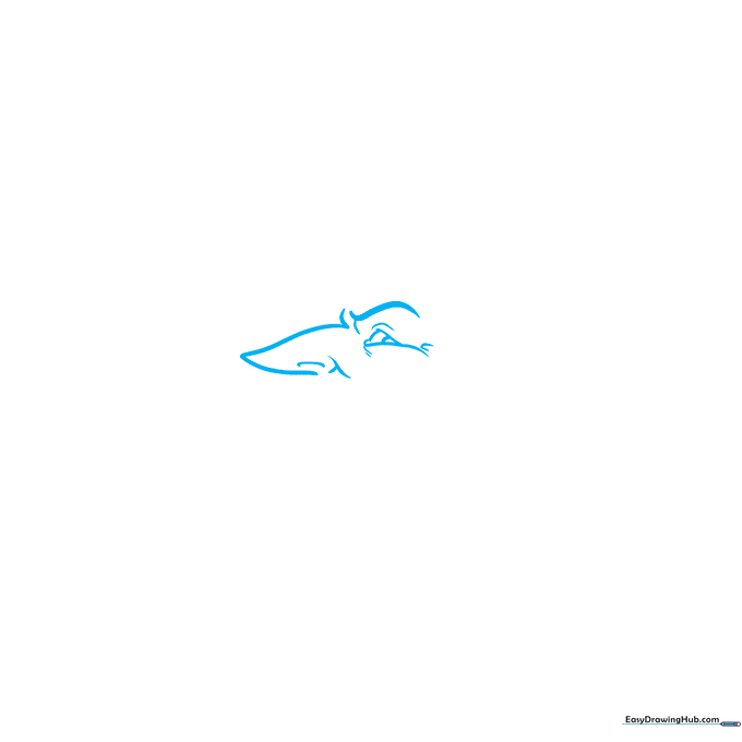 Pencil sketch showing the outline of The Penguin's head, chin, and jagged teeth.
