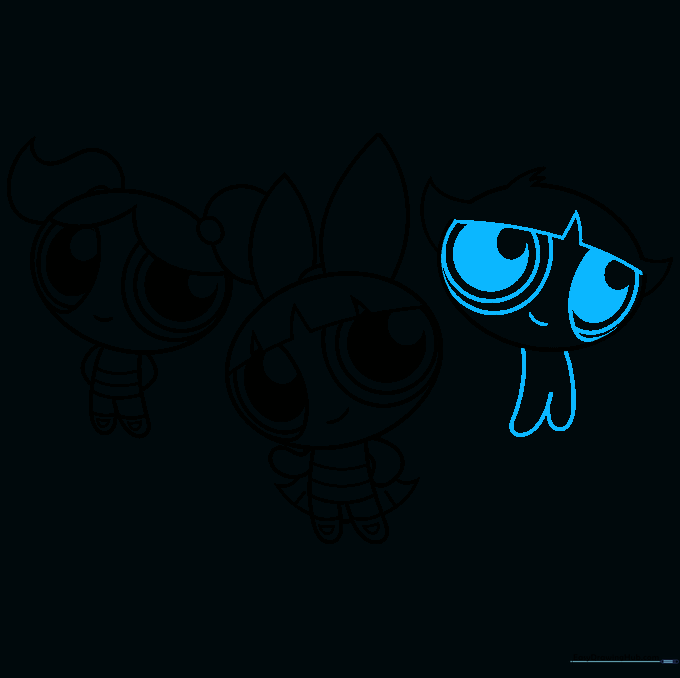 Buttercup's face details including bangs and eyes.