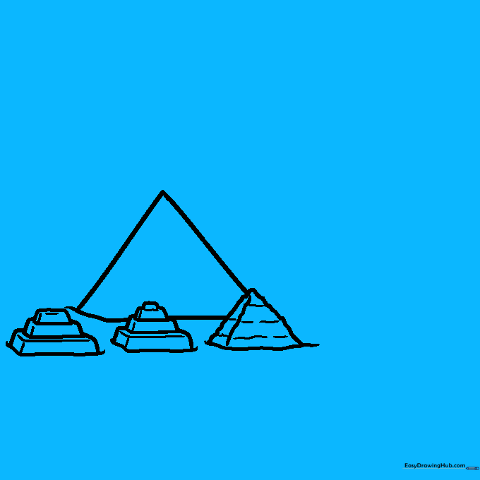Drawing showing added surface texture lines on the pyramid faces.