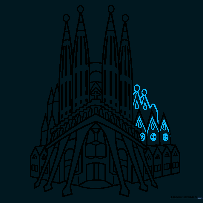 Adding intricate decorative carvings and patterns to the church facade.