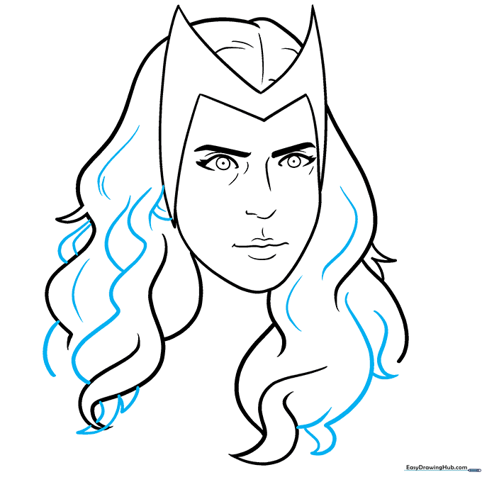 Adding fine hair strands and texture lines to the existing hair shape.