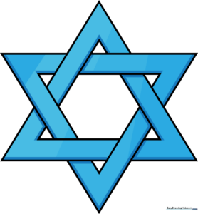 A finished, hand-drawn Star of David centered on a clean background.
