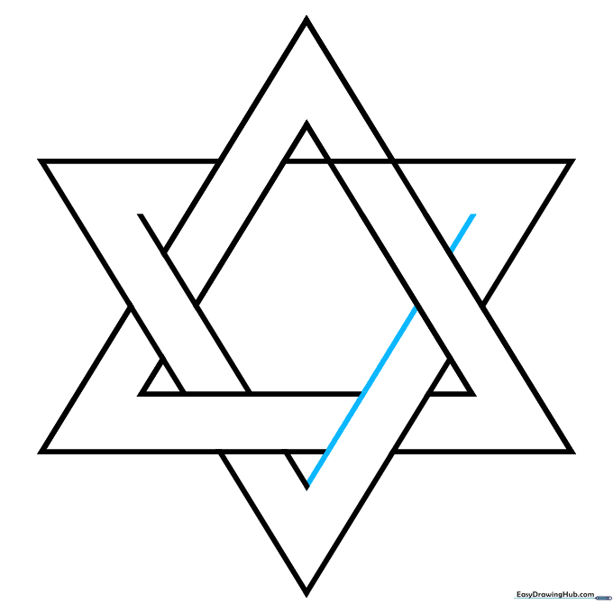 Further refinement of the star outline by removing unnecessary internal lines.
